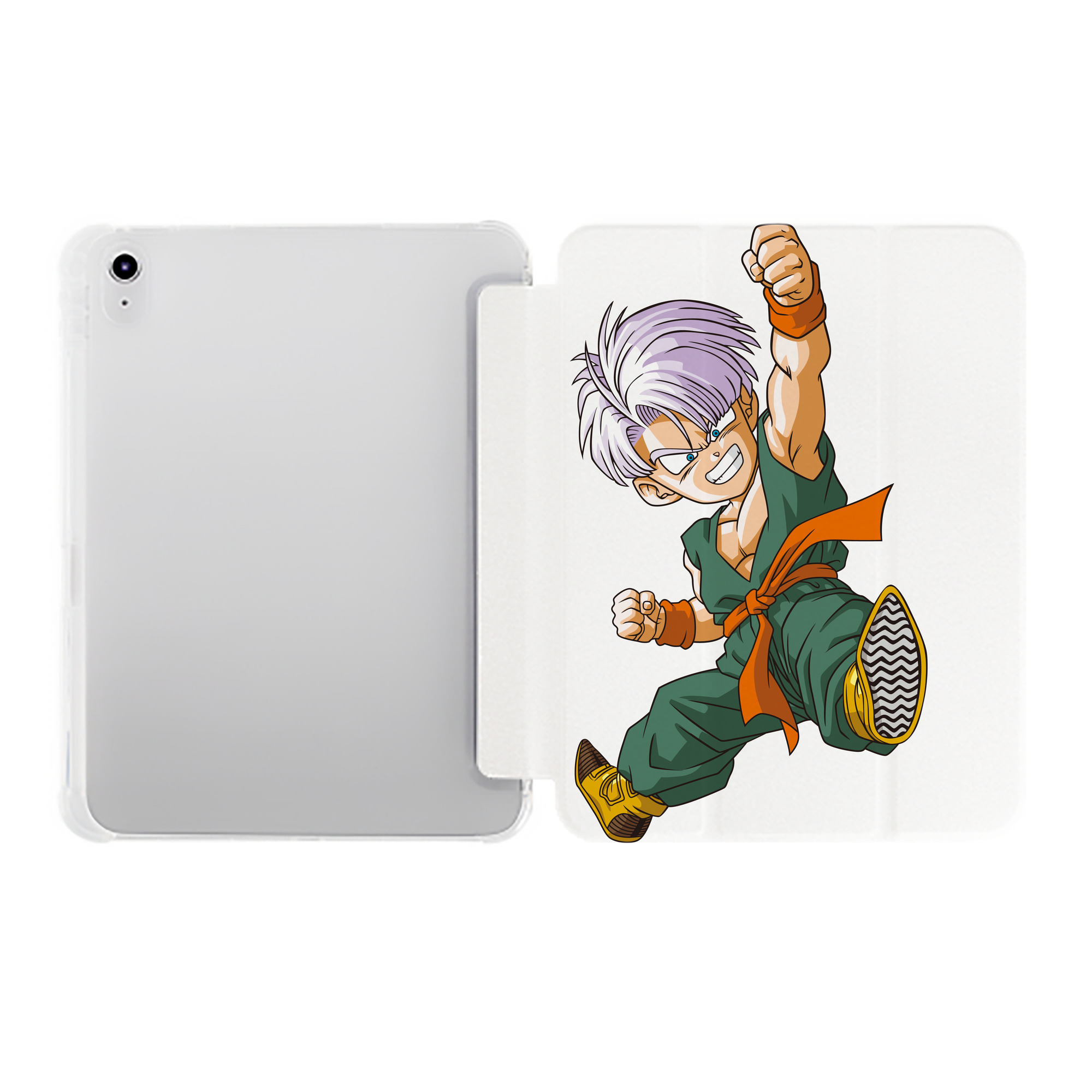 （画像用） ドラゴンボール トランクス（Torankusu）DRAGON BALL Trunks IPad ケース ペン収納付き 三つ折りスタンド PUレザー×シリコン 対応機種9.5/10.5/10.9インチ